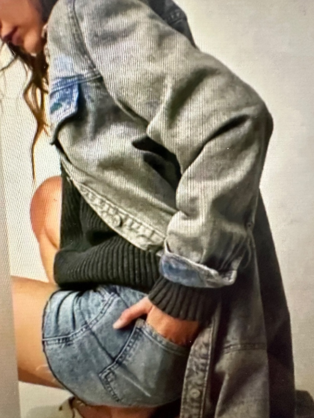 Free people “Ana Lou Distressed Denim Duster - Picture 7 of 8